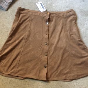 Brown suede skirt